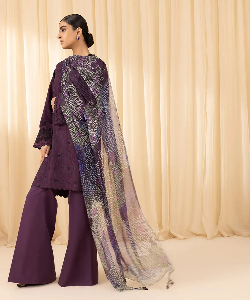 3 Piece -  Embroidered Jacquard Suit