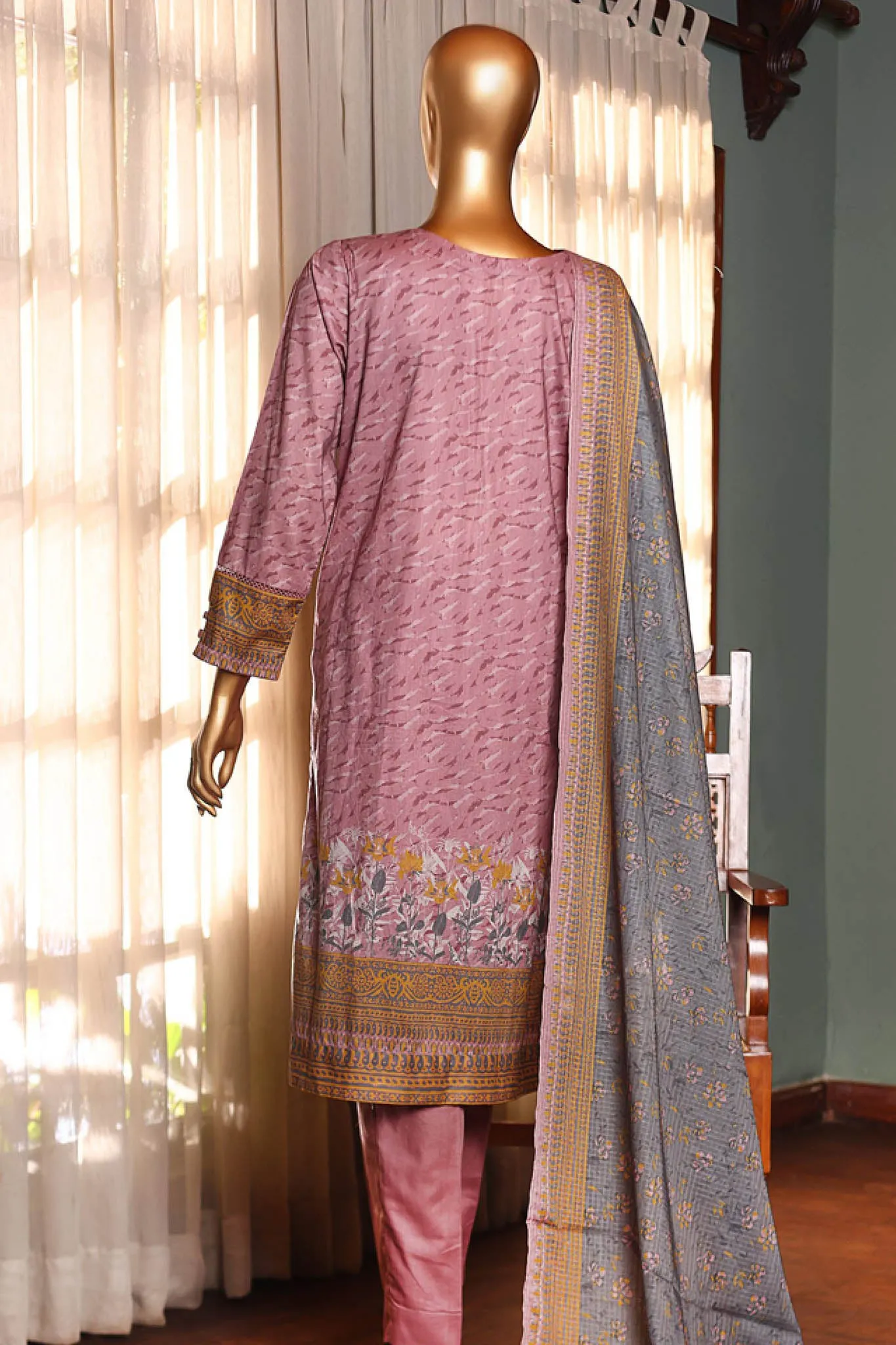 Aashkar By HZ Stitched 3 Piece Printed & Emb Lawn Vol-02 Collection'2024-PEL-414-Dusty Dove