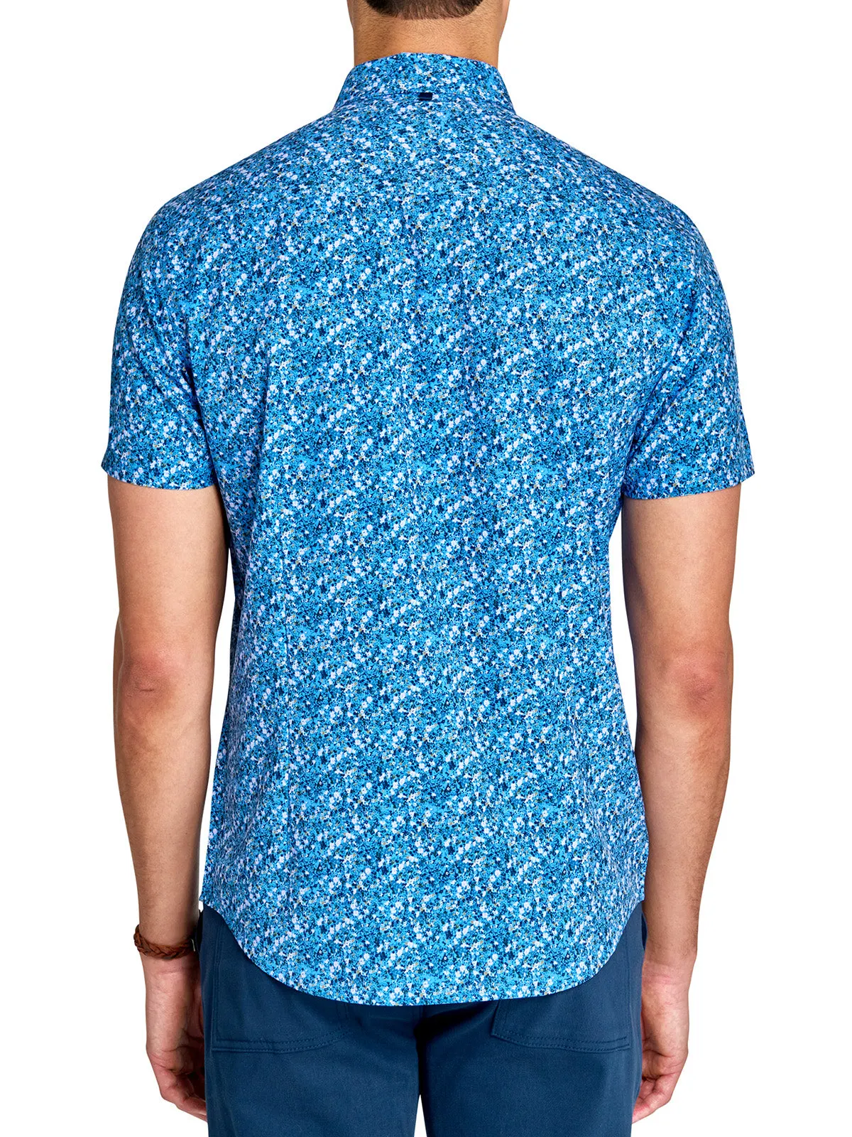 Abstract Floral Short Sleeve Shirt