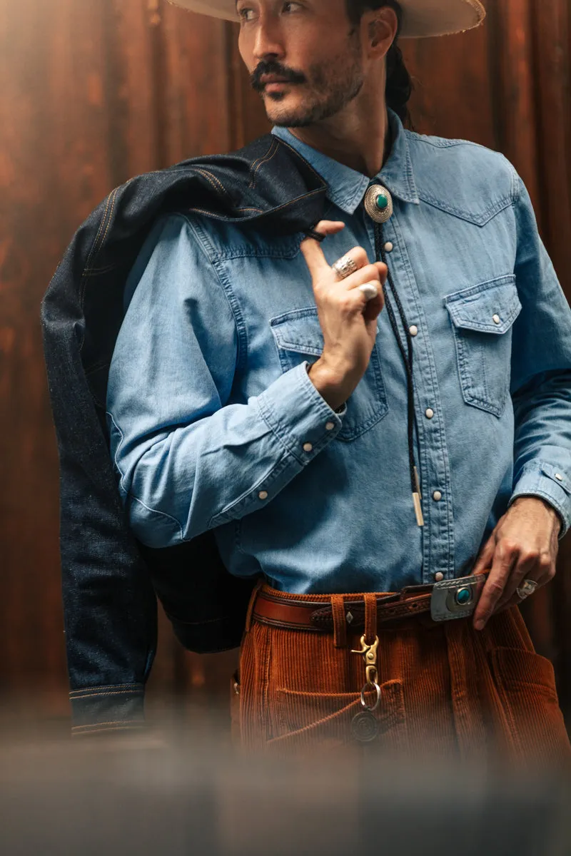 &SONS Boone Washed Denim Blue Shirt