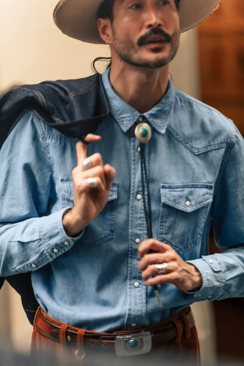 &SONS Boone Washed Denim Blue Shirt