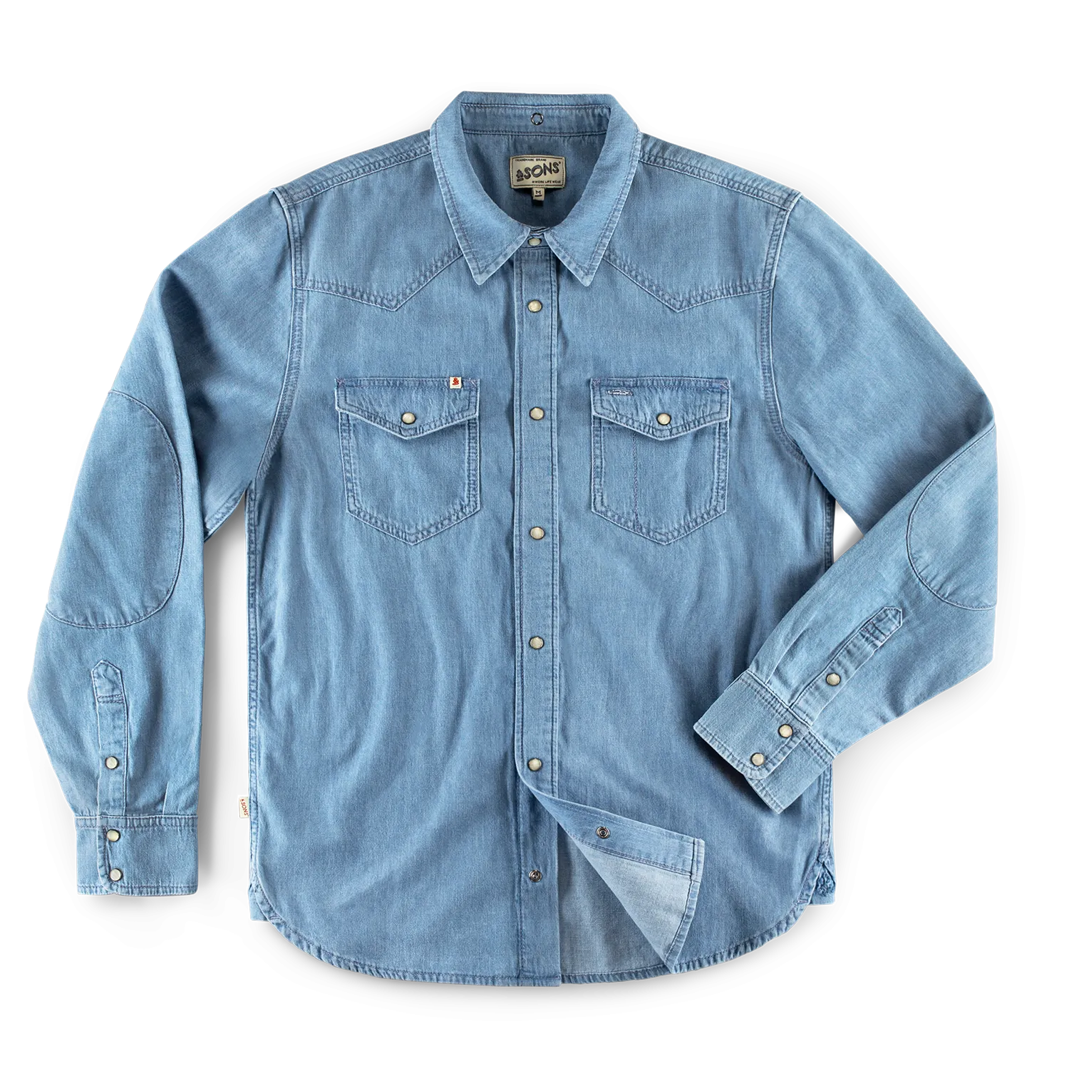 &SONS Boone Washed Denim Blue Shirt