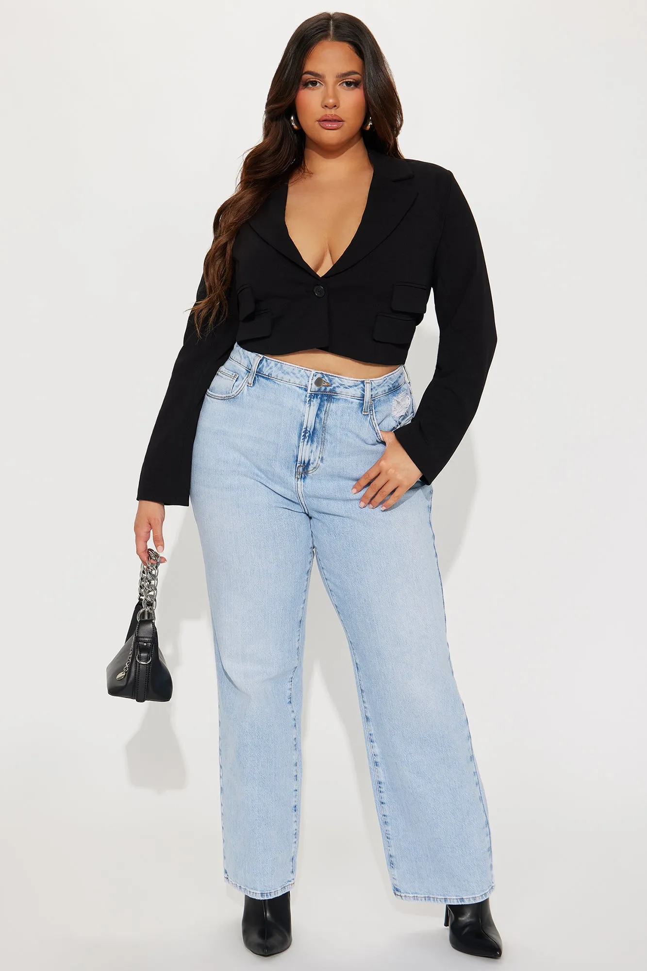 Aniyah Cropped Blazer - Black