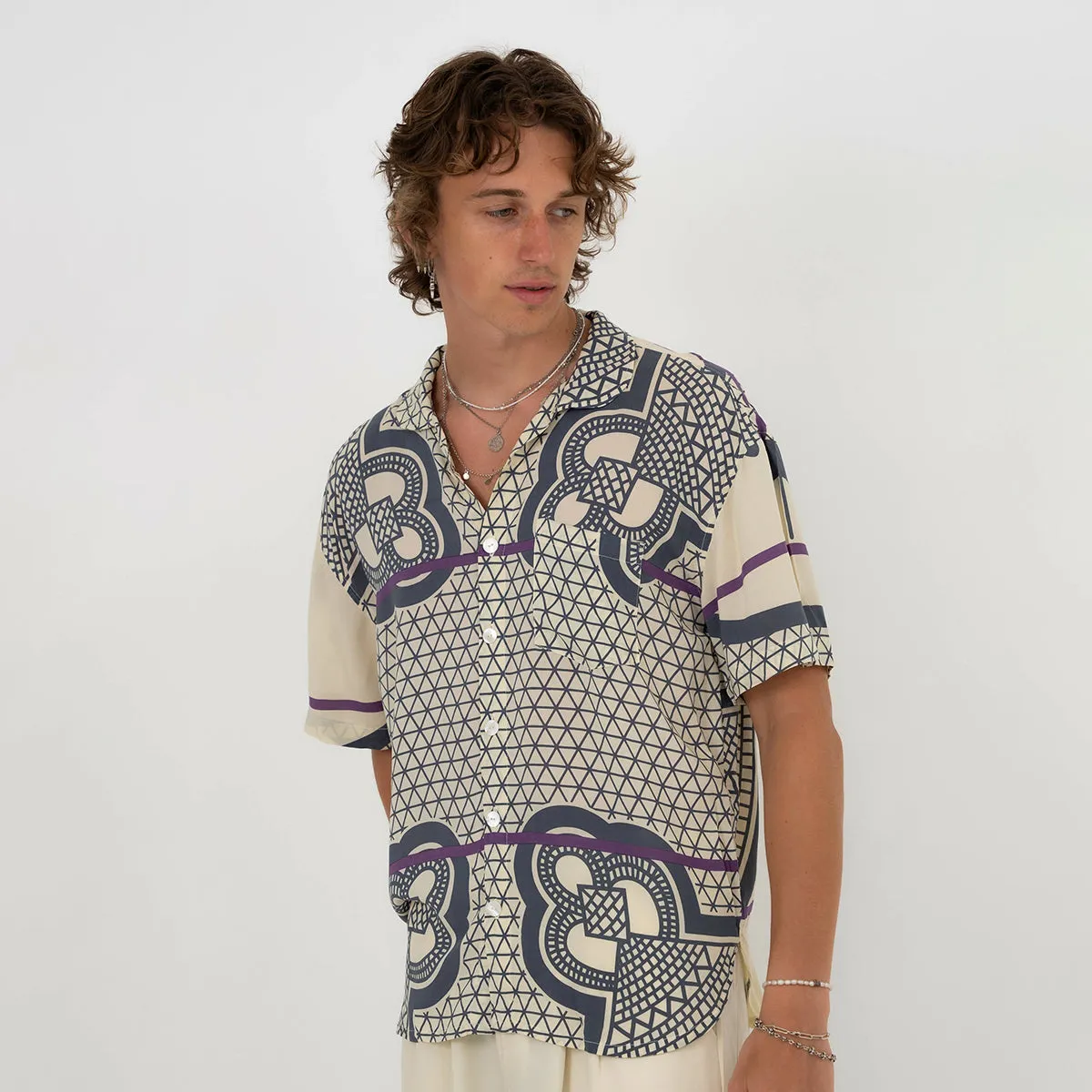 Basotho lounge shirt vanilla