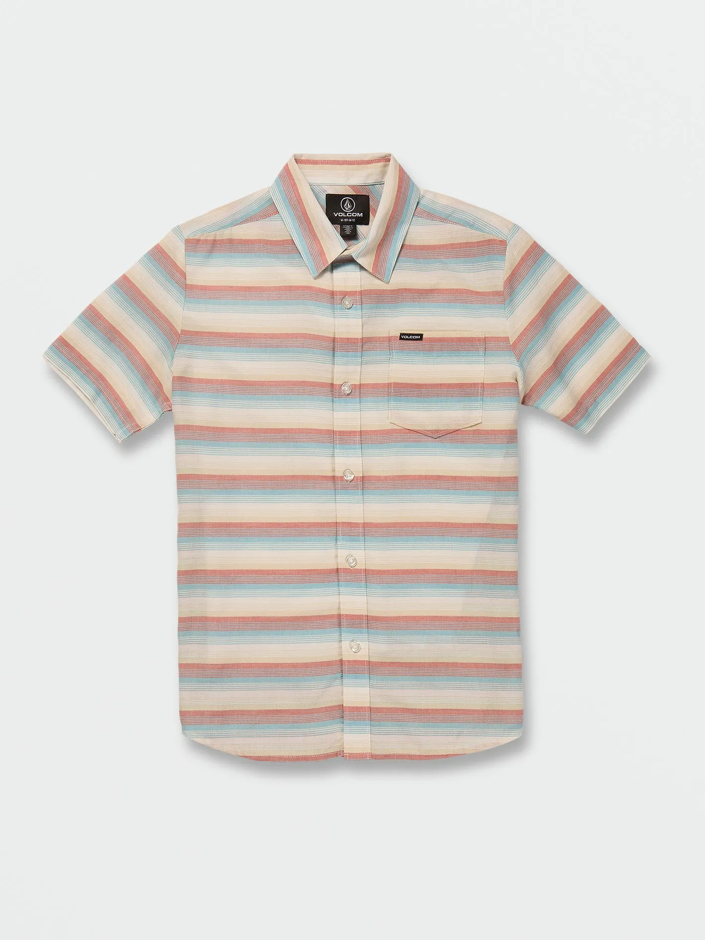 Big Boys Veecee Stripe Short Sleeve Shirt - Whitecap Grey