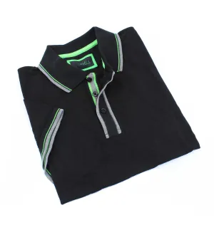 Black Polo With Gray And Green Trim