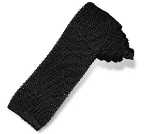 Black Silk Knit Tie