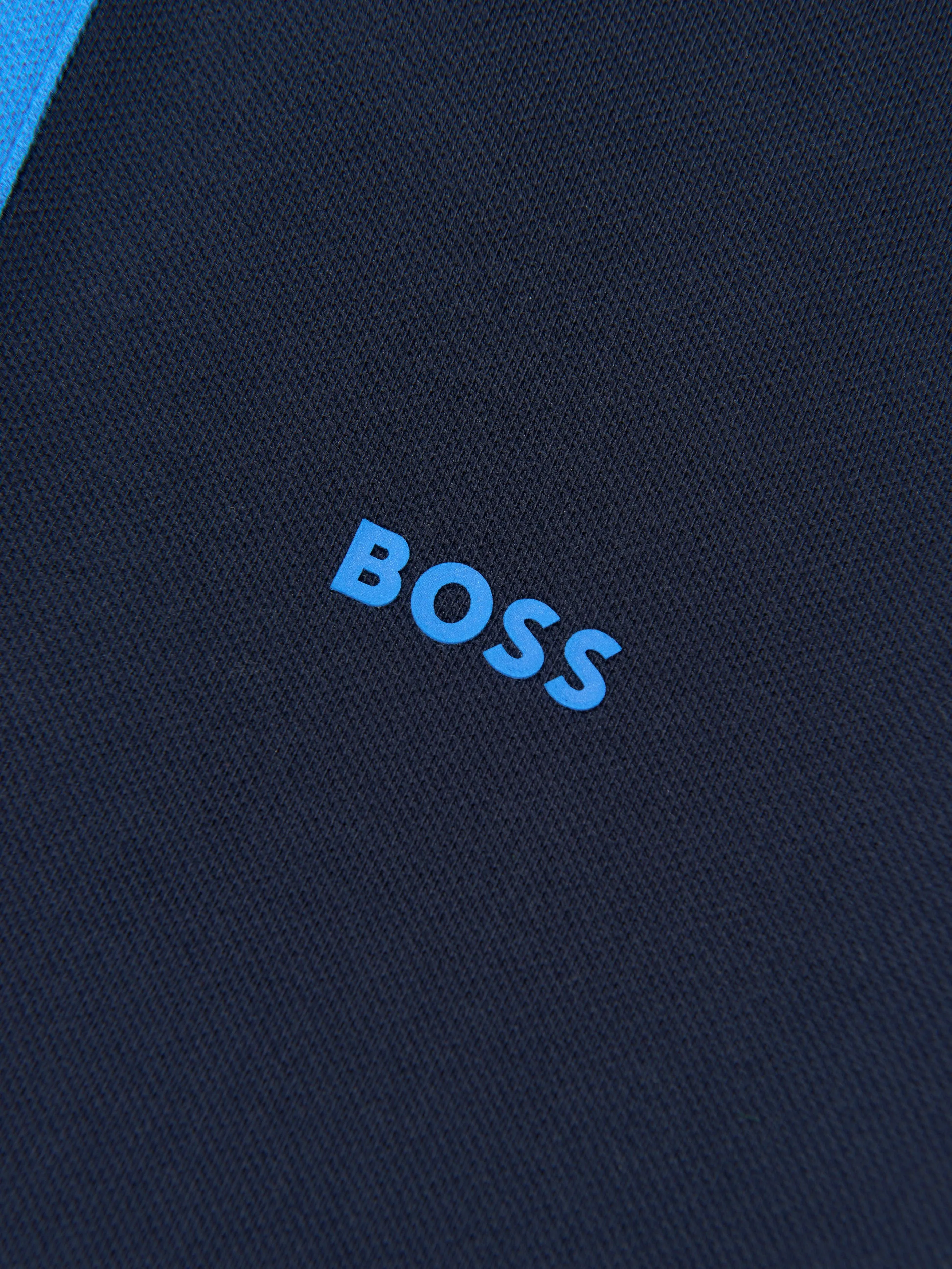 BOSS Boys Contrast Collar Polo Shirt in Navy