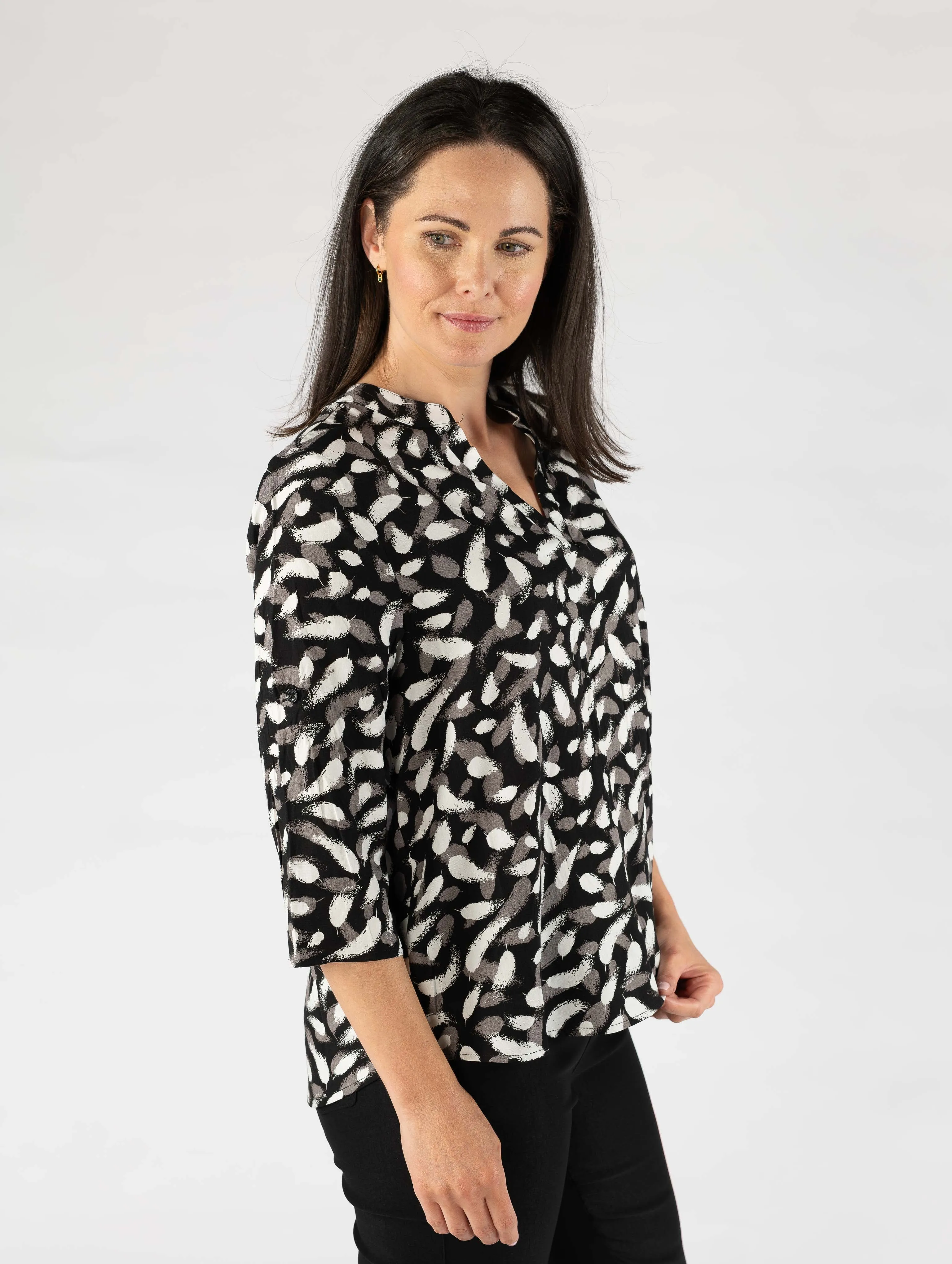 Brushstroke Print Top