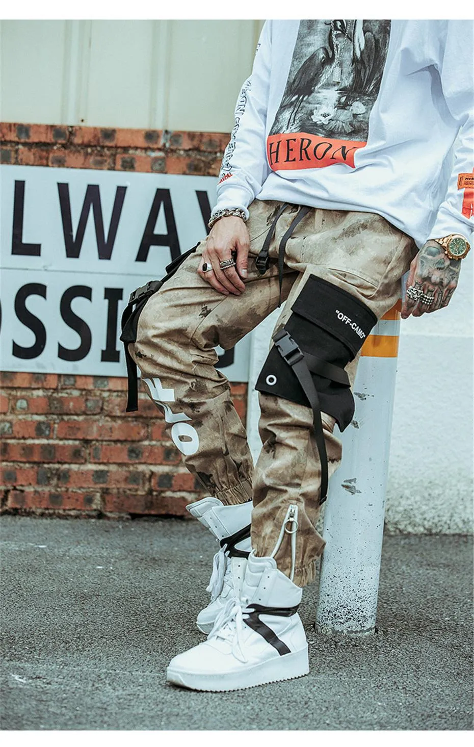 Camouflage Cotton Cargo with Patched Pocket Style Men Streetwear Pant