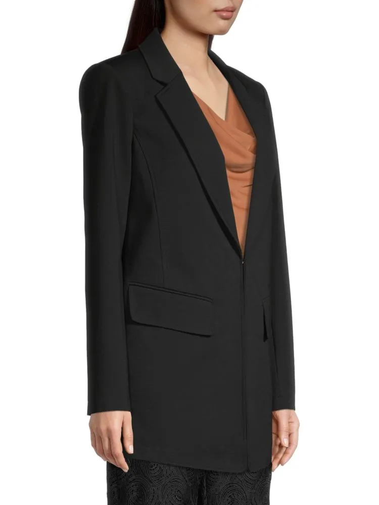 City Garden Donna Karan long knitted blazer, black