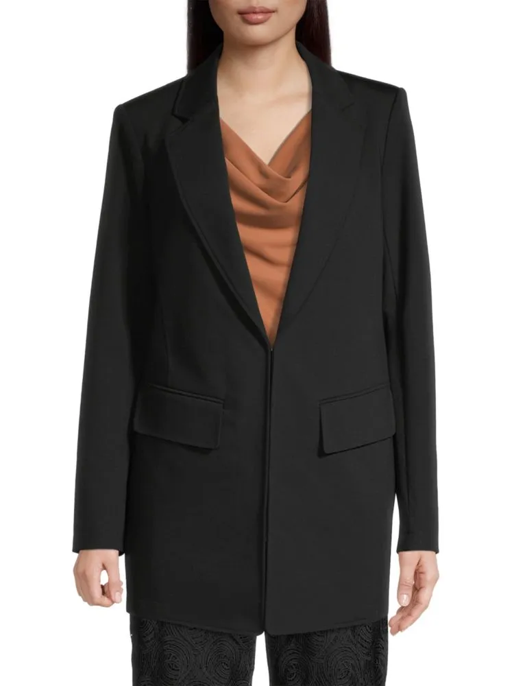 City Garden Donna Karan long knitted blazer, black