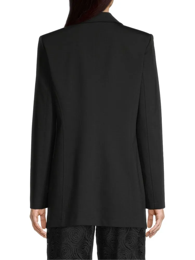 City Garden Donna Karan long knitted blazer, black