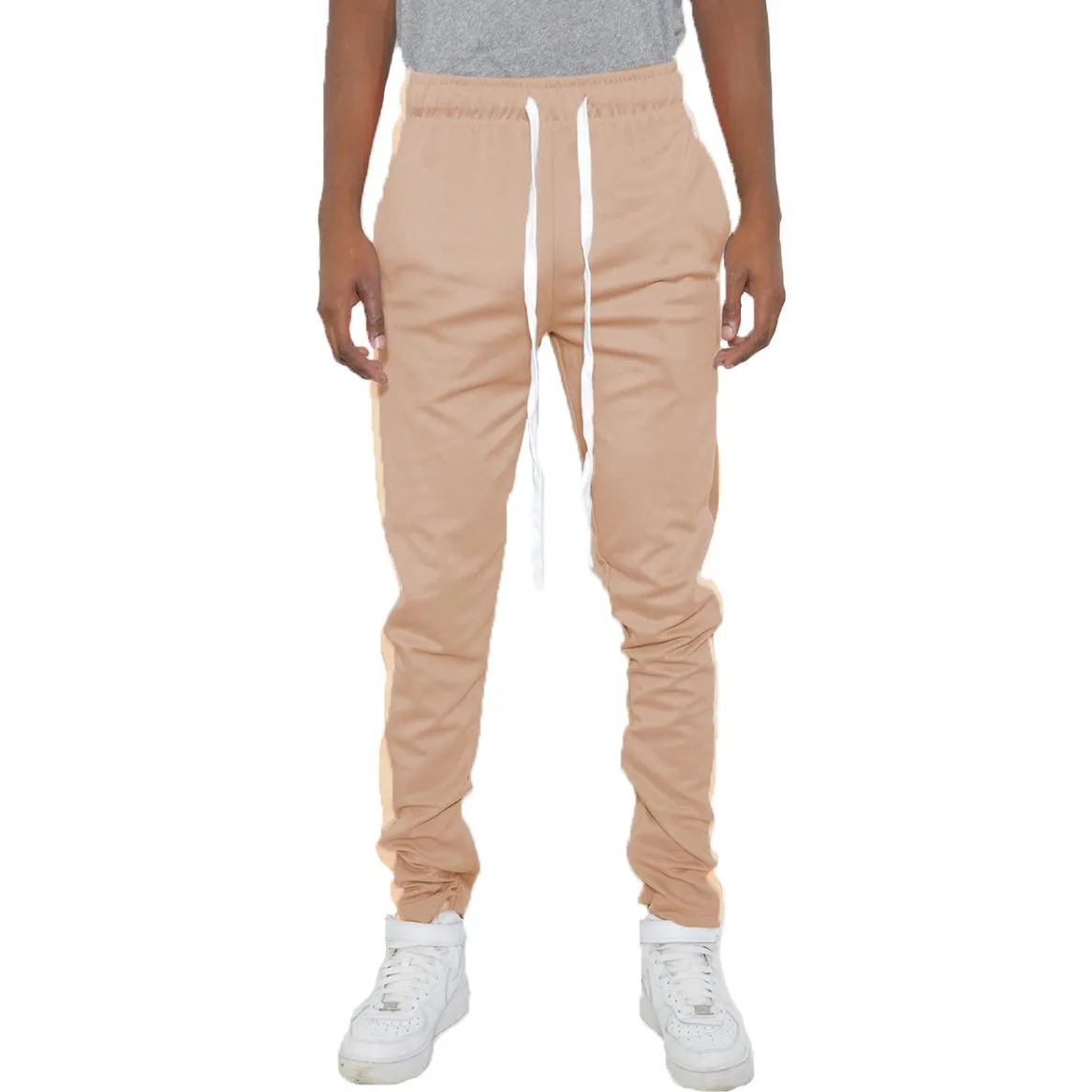 Cream Sand Slim Fit Track Pants