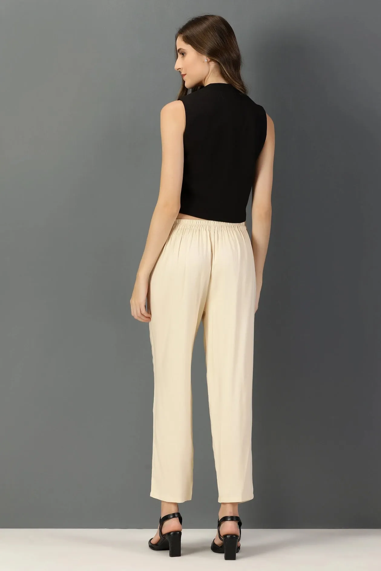 Cream Straight Pant