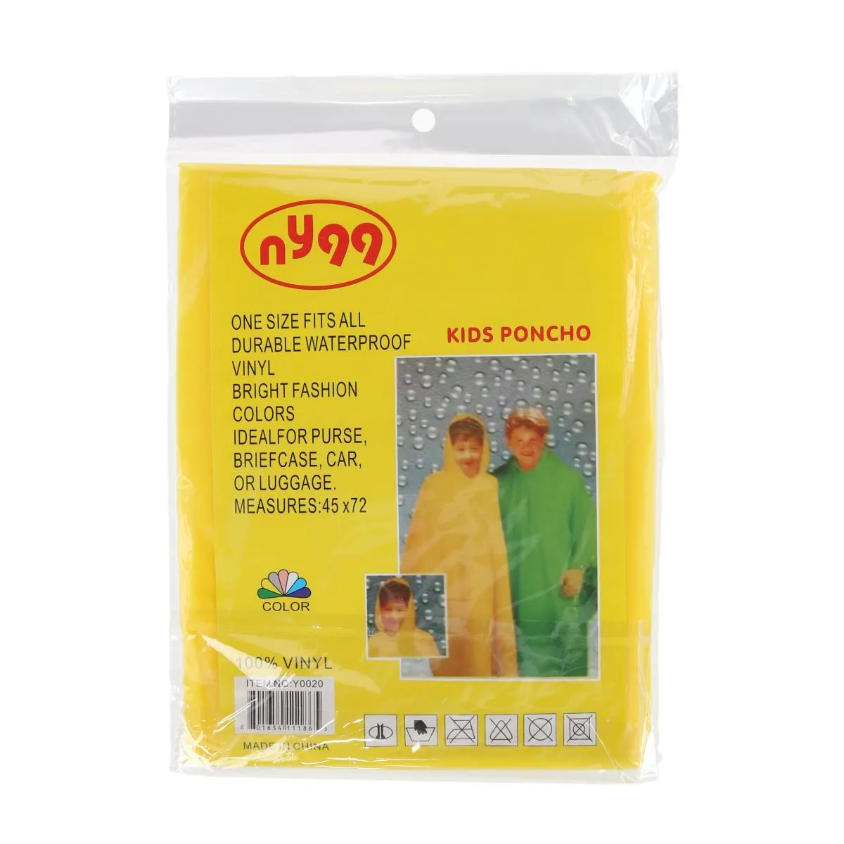 CTM® Kids' Vinyl One Size Fits Most Waterproof Rain Poncho