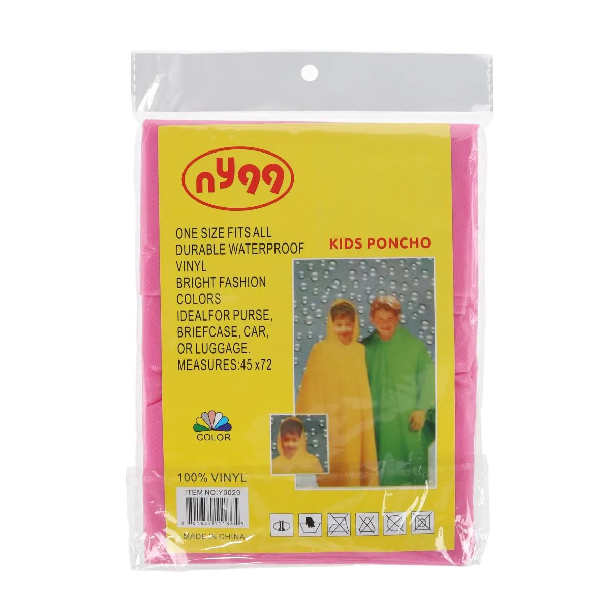 CTM® Kids' Vinyl One Size Fits Most Waterproof Rain Poncho