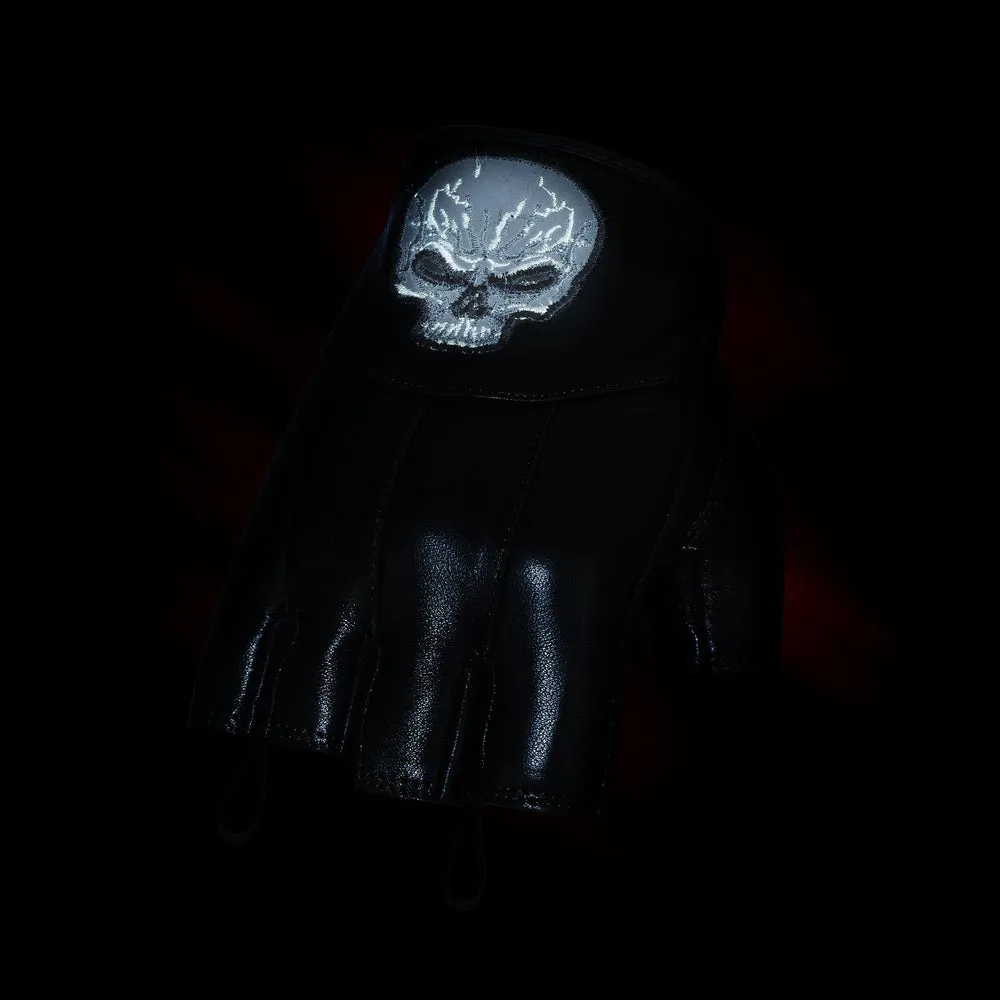 DS98 Men's Reflective Skull Fingerless Glove