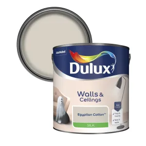 Dulux Silk Emulsion Paint For Walls And Ceilings - Egyptian Cotton 2.5L