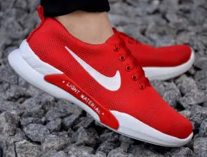 Elite Red Mesh Sneakers for Men