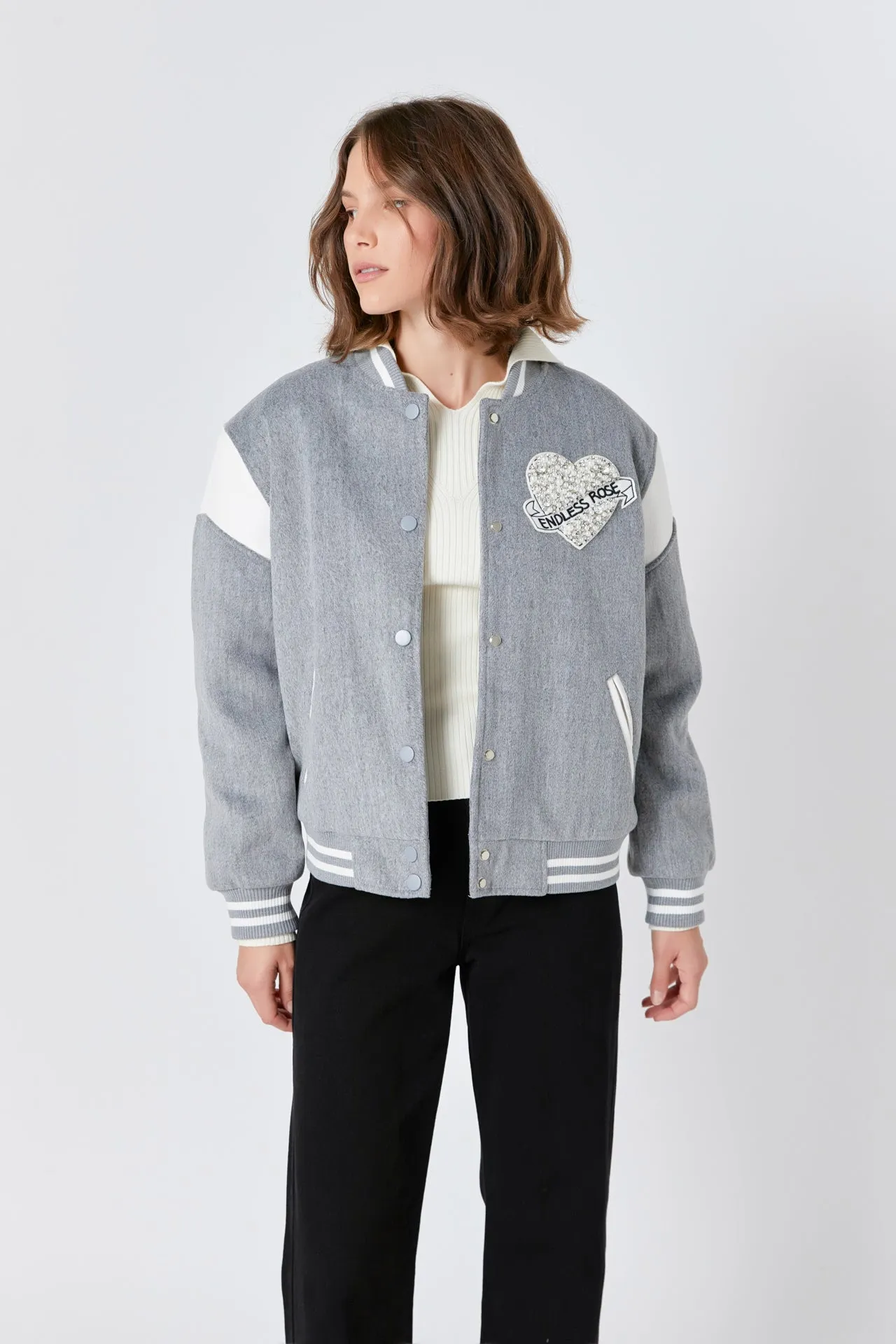 Endless Rose - Patch Detail Bomber Jacket