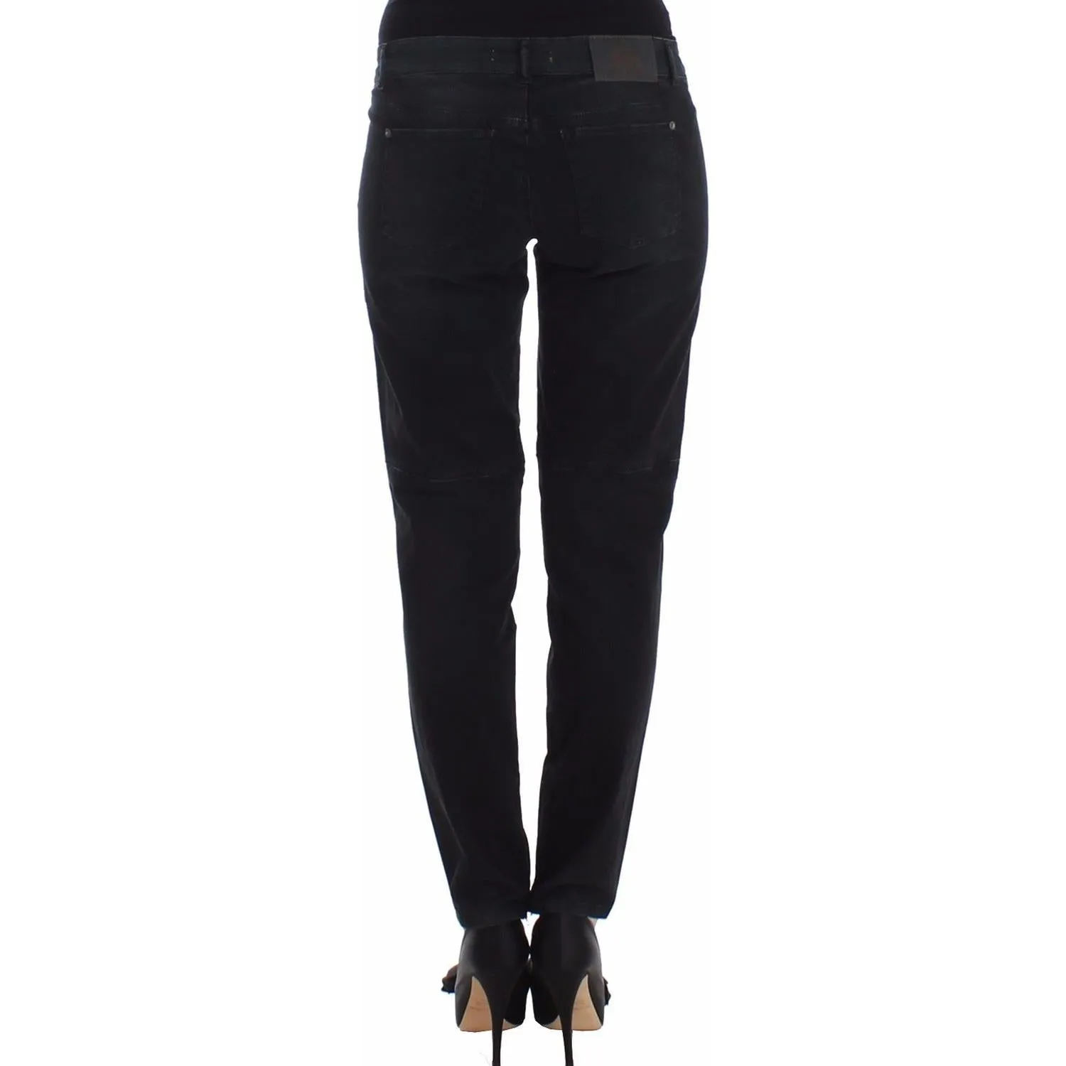 Ermanno Scervino Sleek Black Slim Leg Designer Jeans