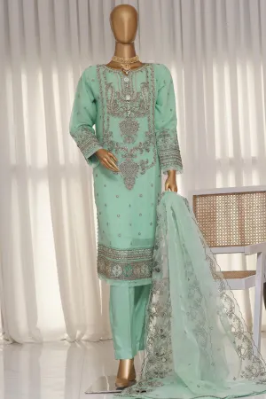 Fasaane By HZ Stitched 3 Piece Formals Chiffon Vol-05 Collection'2024-HZK-172-Aqua