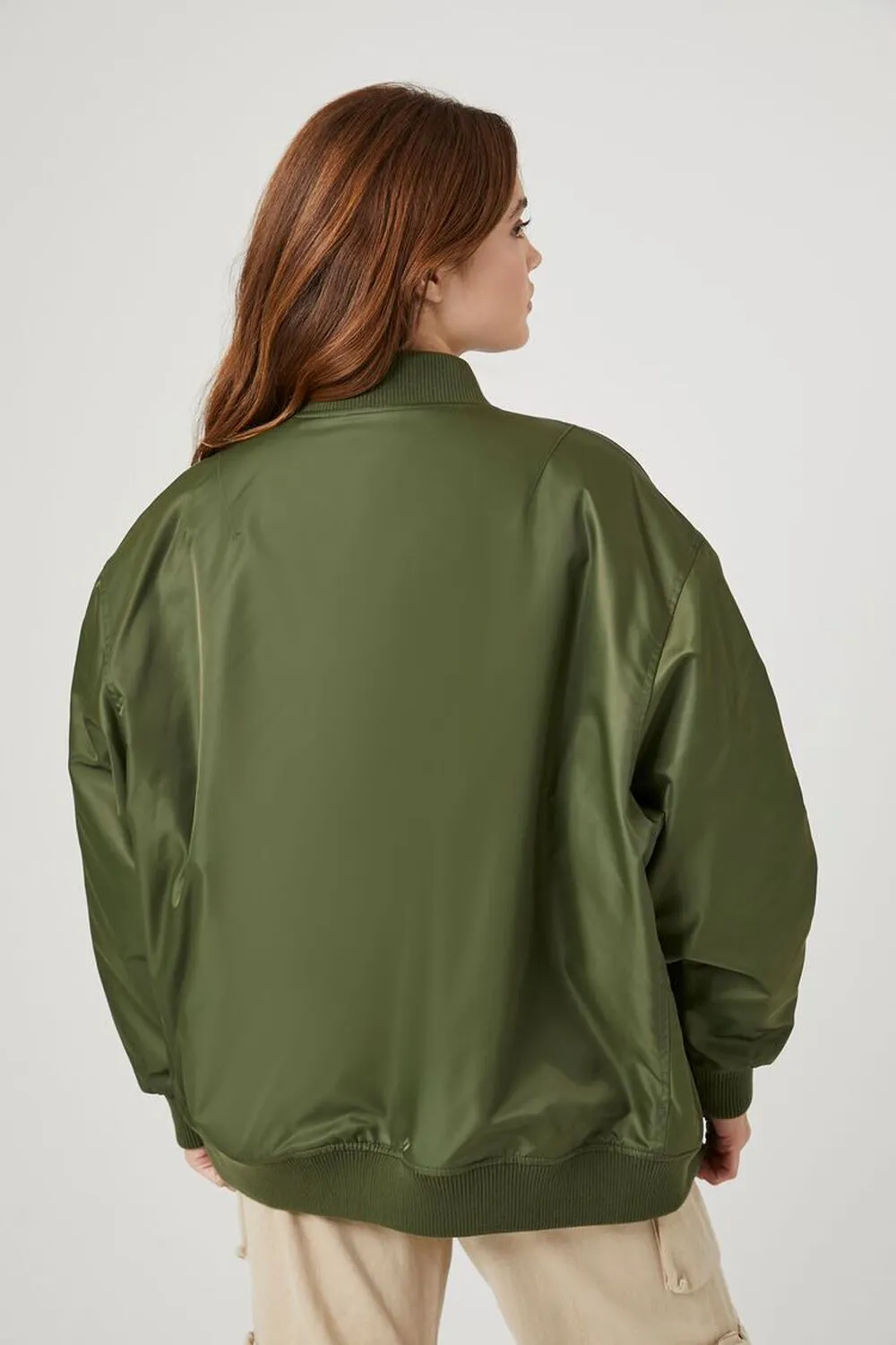 Forever 21 zip bomber, olive