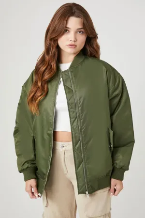 Forever 21 zip bomber, olive