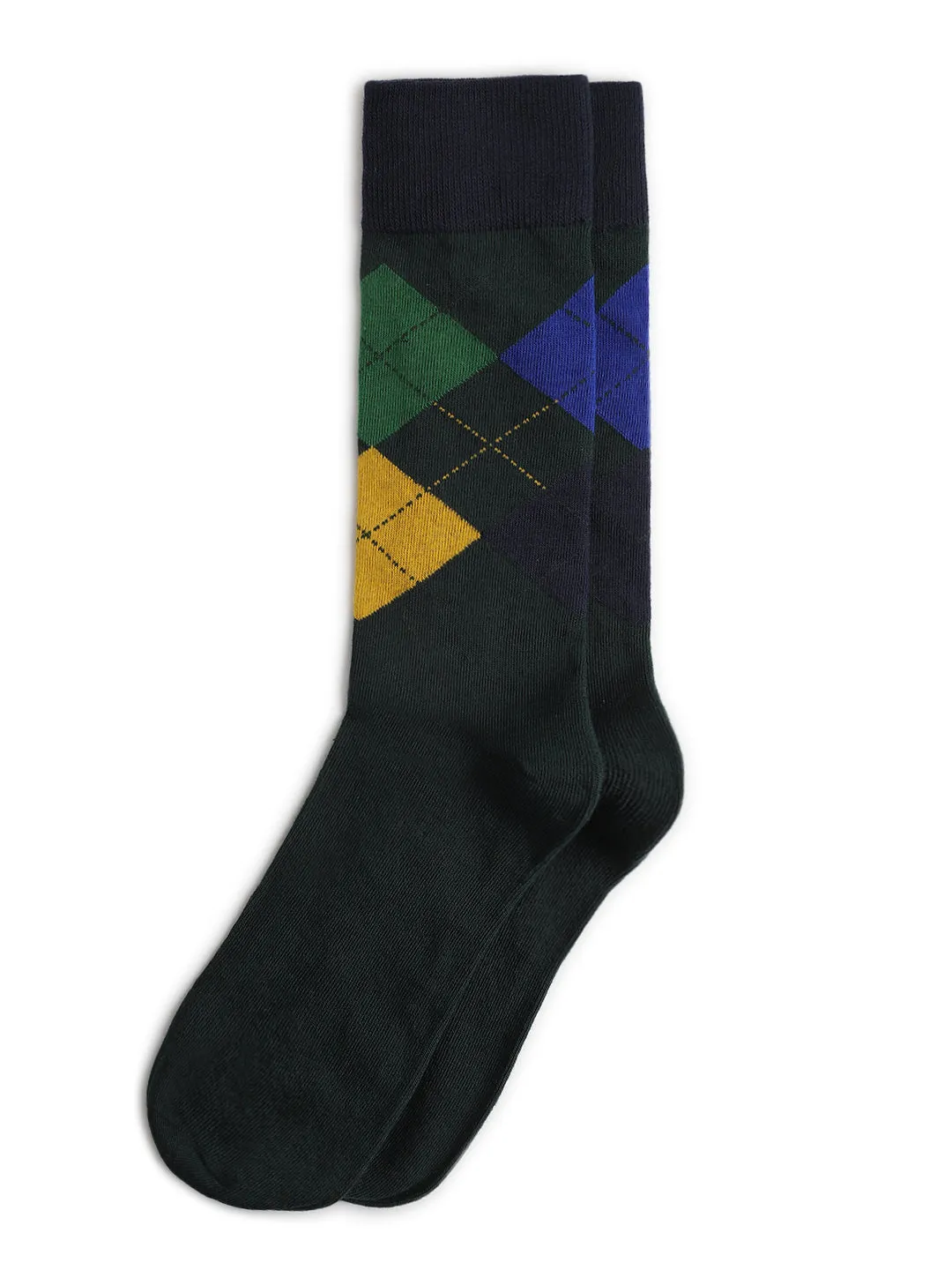 Gant Men Green Colour Blocked Socks