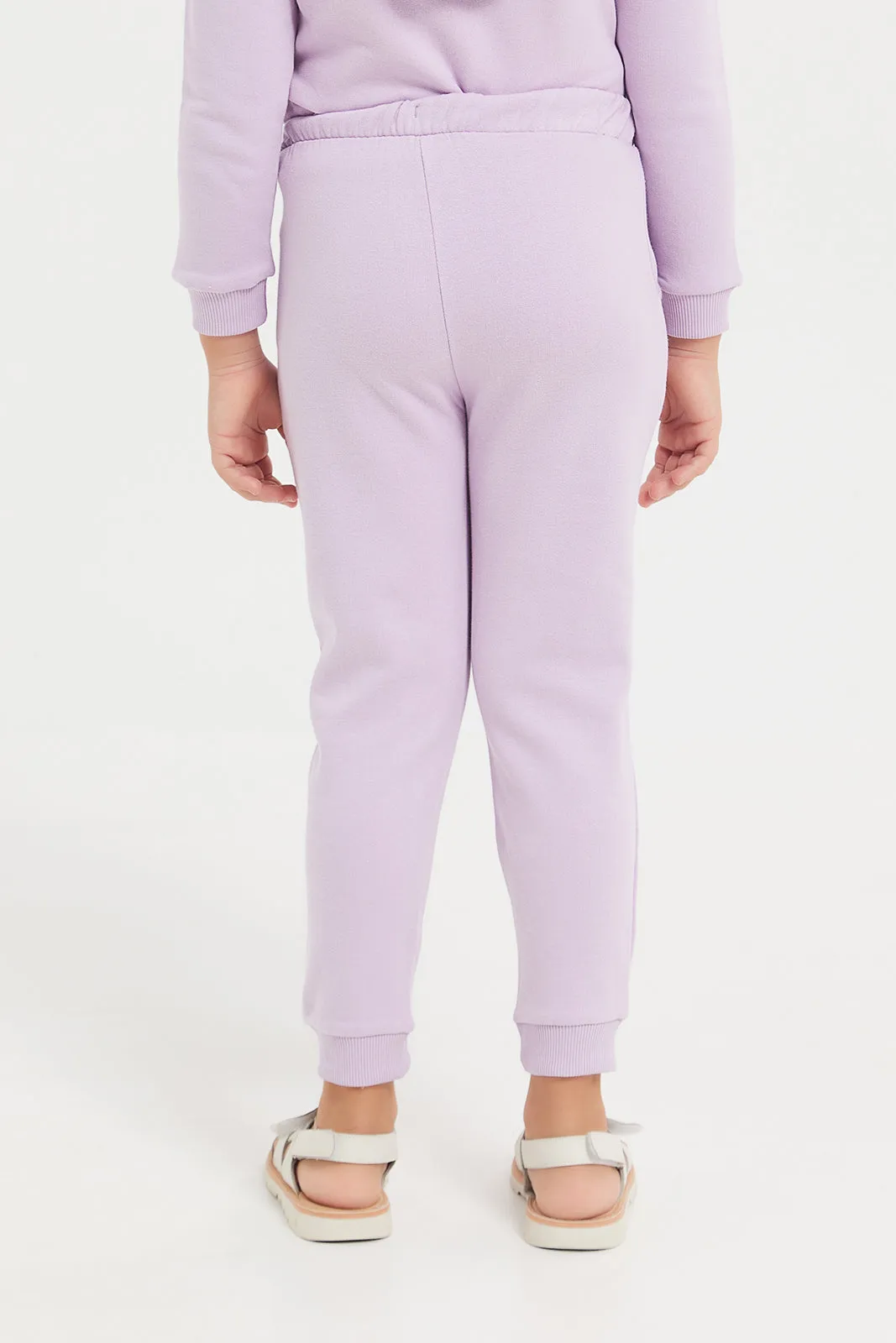 Girls Lilac Plain Active Pants