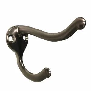 Hook, Large Bent Coat and Hat -Matte Nickel CH105-ZMN-2