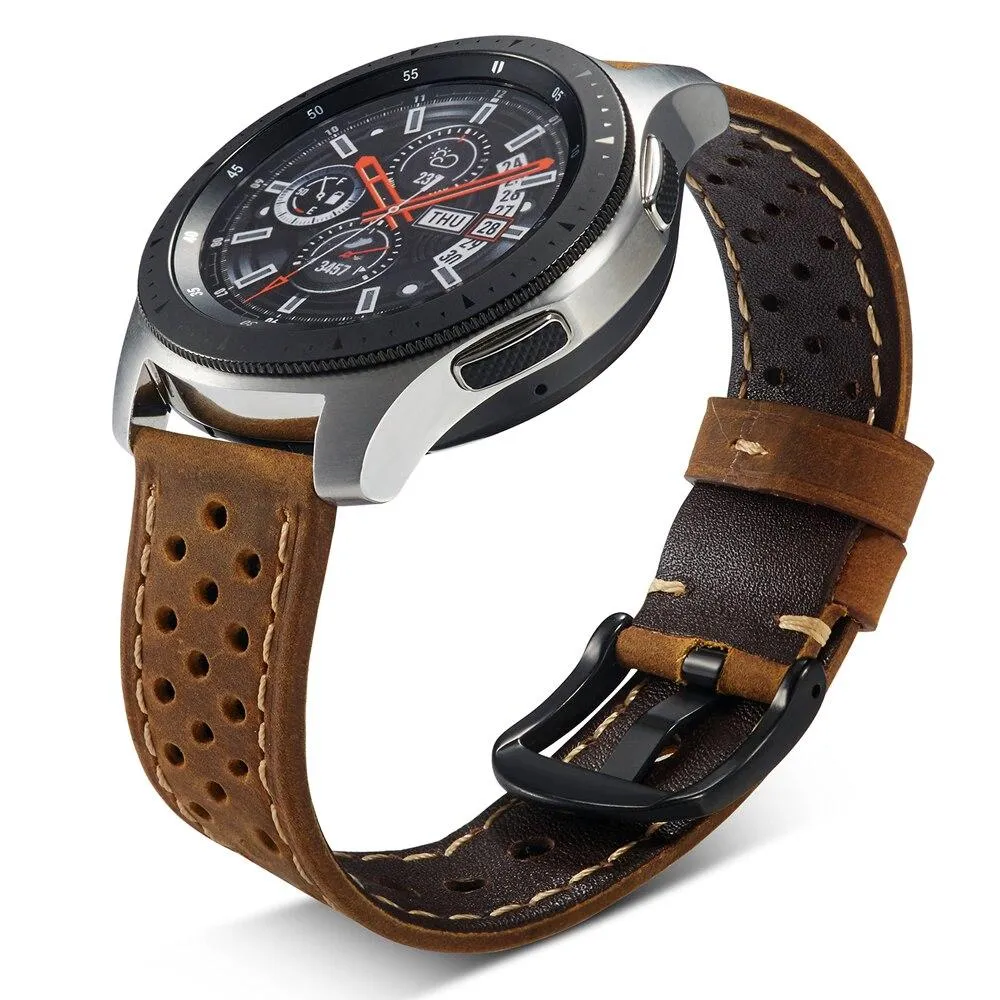 Isidore Porous Leather Rally Watch Strap With Tang buckle