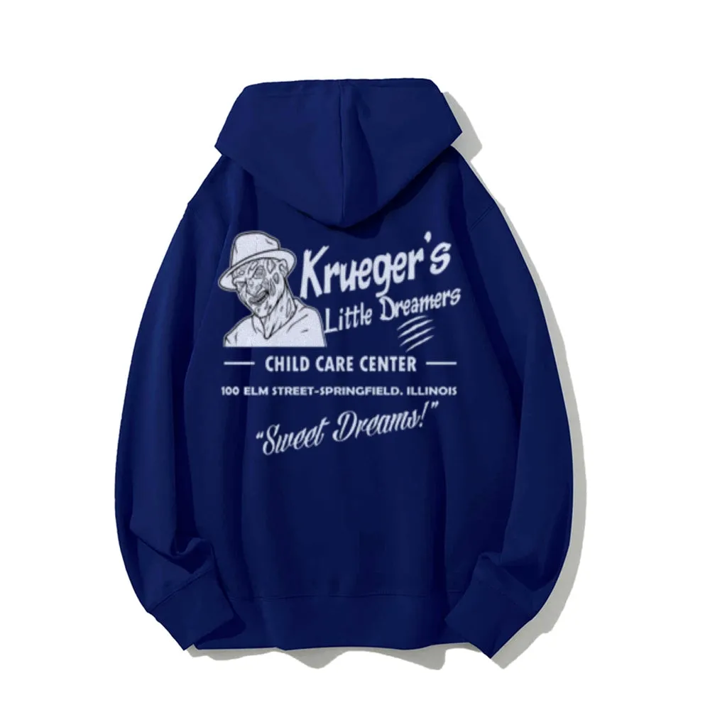 Krueger's Little Dreamers Funny Letter Graphic Pullover With Kangaroo Pocket Hoodies