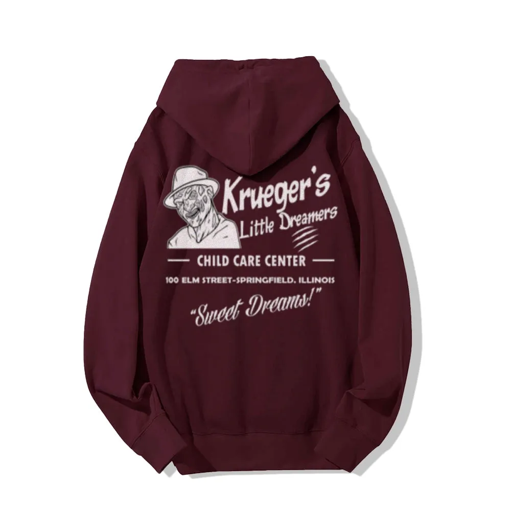 Krueger's Little Dreamers Funny Letter Graphic Pullover With Kangaroo Pocket Hoodies