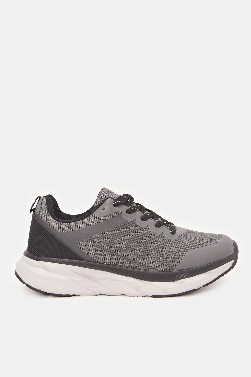 Men Grey Material Block Trainers