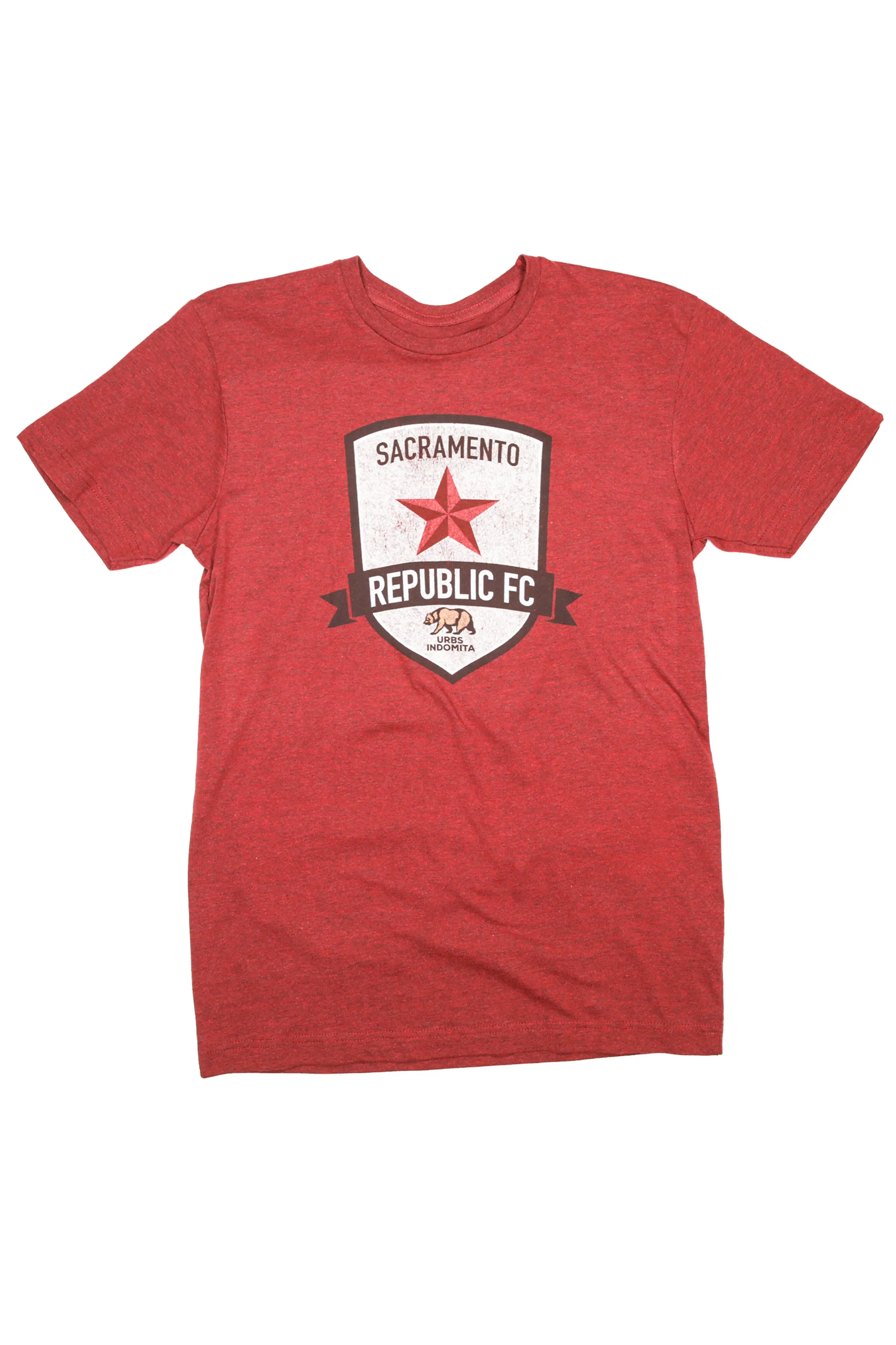 Men's Distressed Crest Tee Cardinal