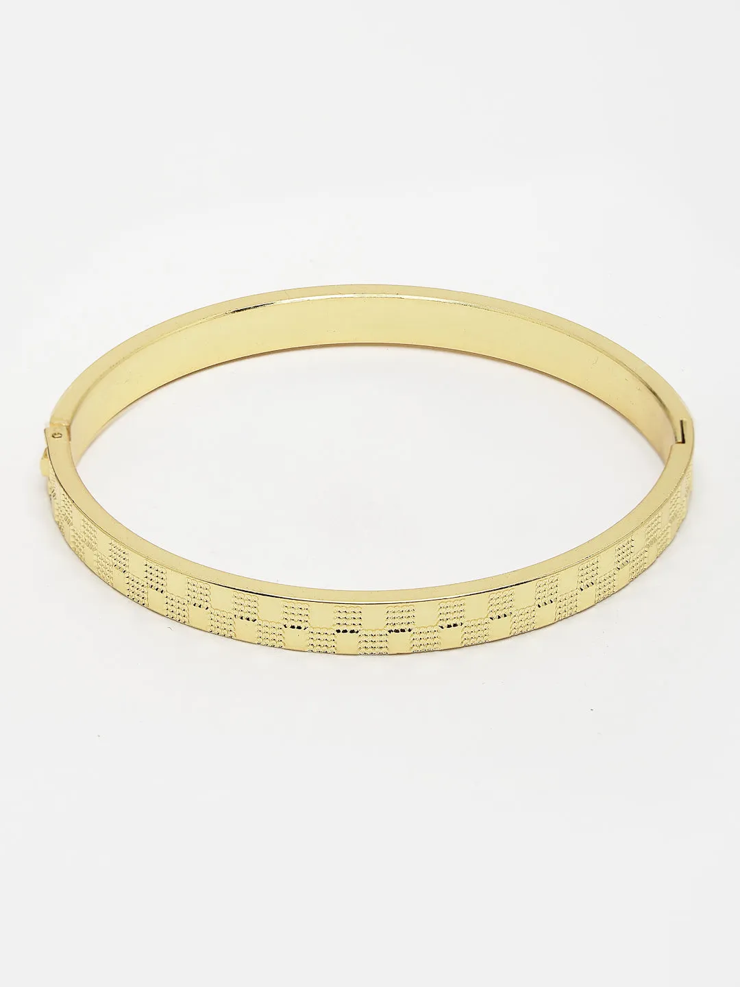 Men's Gold-Plated Stainless Steel Kada Bracelet - NVR