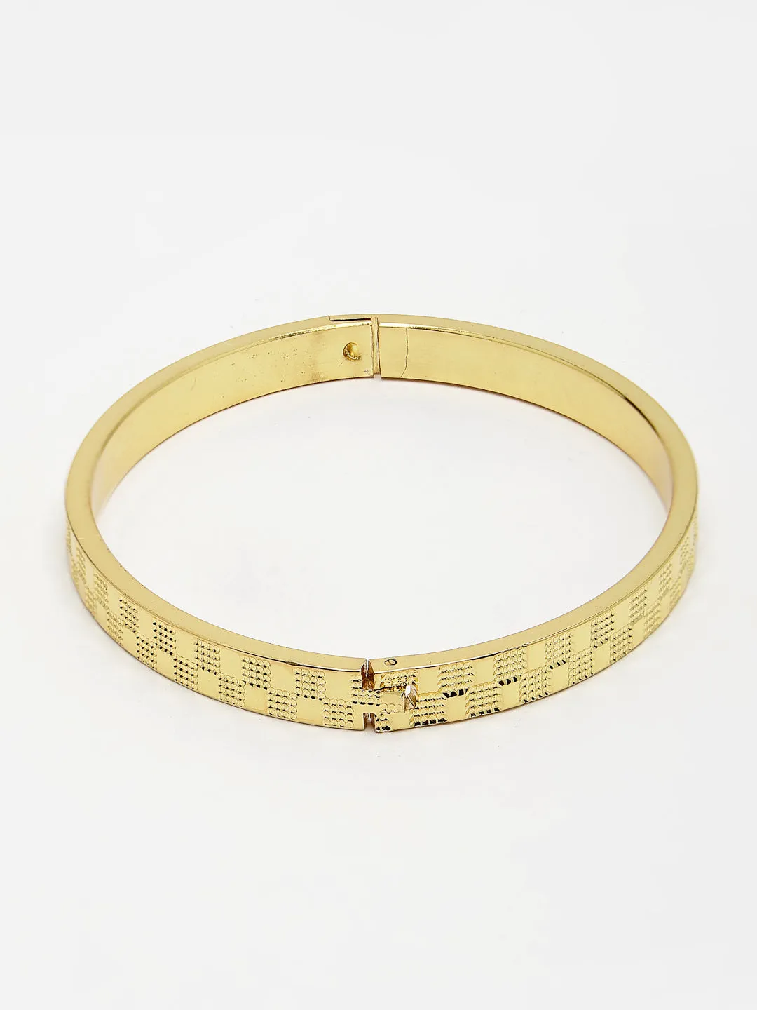 Men's Gold-Plated Stainless Steel Kada Bracelet - NVR