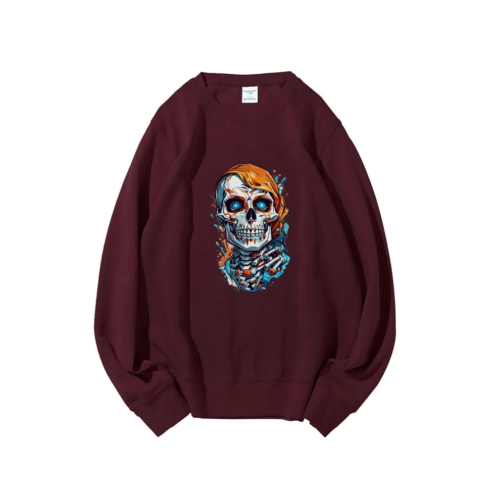 Mens Graffiti Skull Head Graphic Sweatshirts