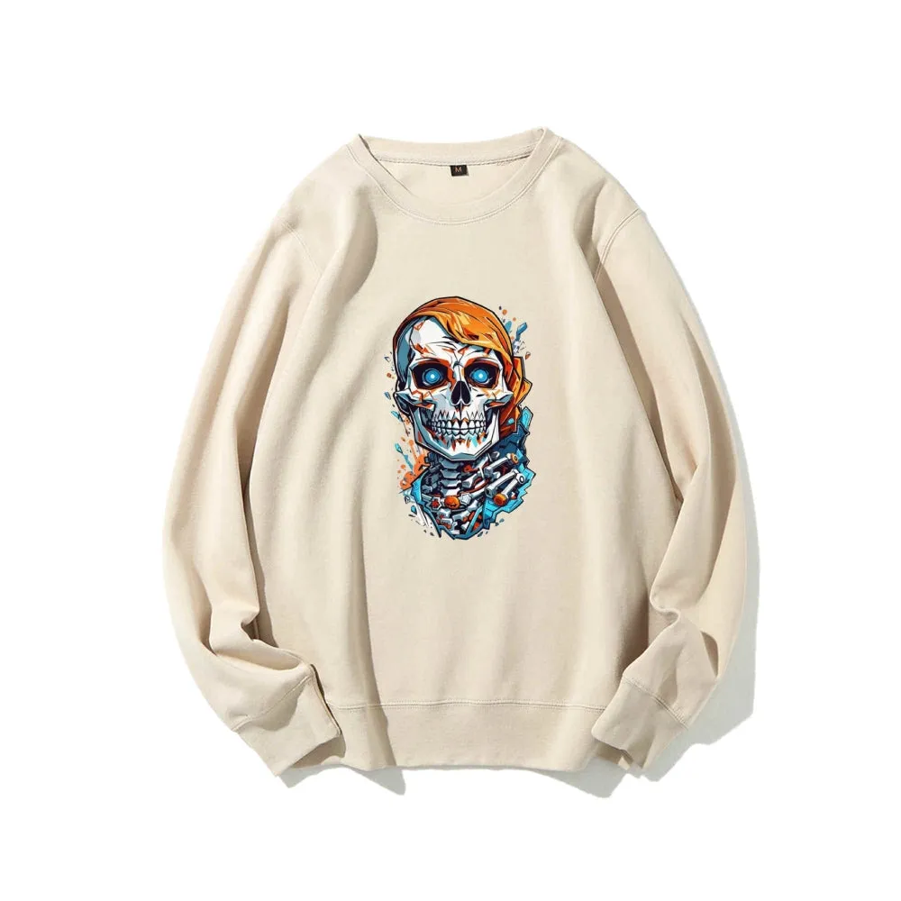 Mens Graffiti Skull Head Graphic Sweatshirts