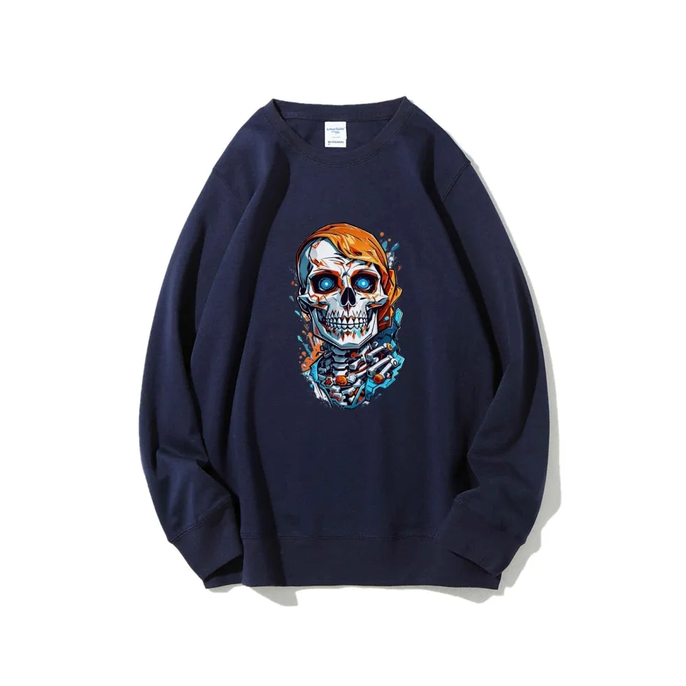 Mens Graffiti Skull Head Graphic Sweatshirts