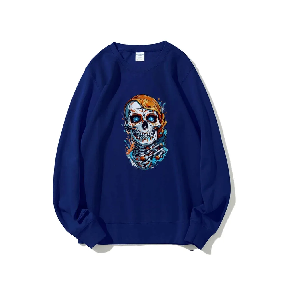 Mens Graffiti Skull Head Graphic Sweatshirts