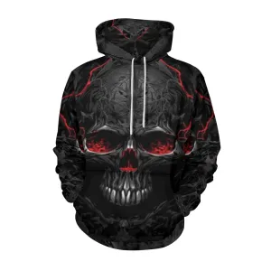 Mens Halloween Horror Red Skull 3D Print Hoodies