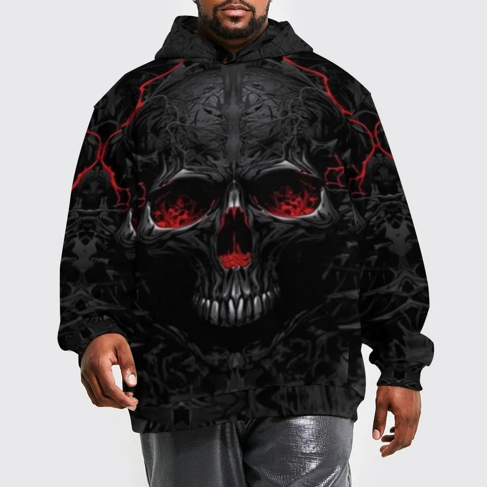 Mens Halloween Horror Red Skull 3D Print Hoodies