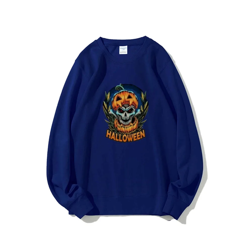 Mens Halloween Pumpkin Head Graphic Sweatshirts