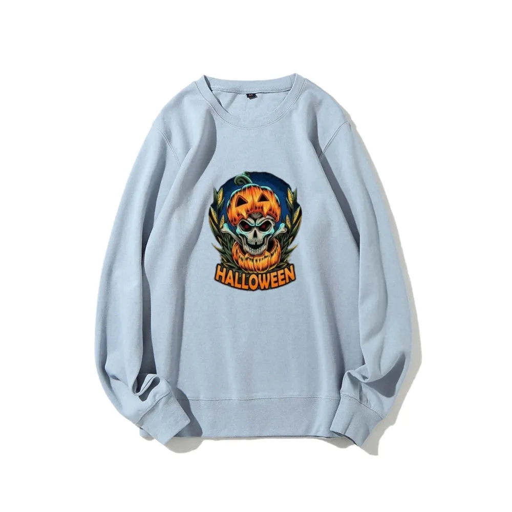 Mens Halloween Pumpkin Head Graphic Sweatshirts