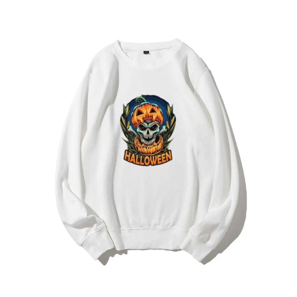 Mens Halloween Pumpkin Head Graphic Sweatshirts