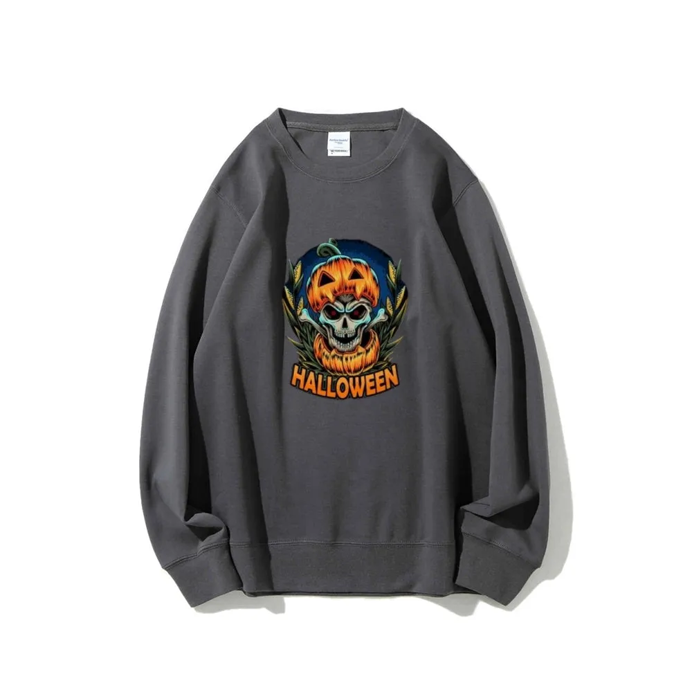 Mens Halloween Pumpkin Head Graphic Sweatshirts