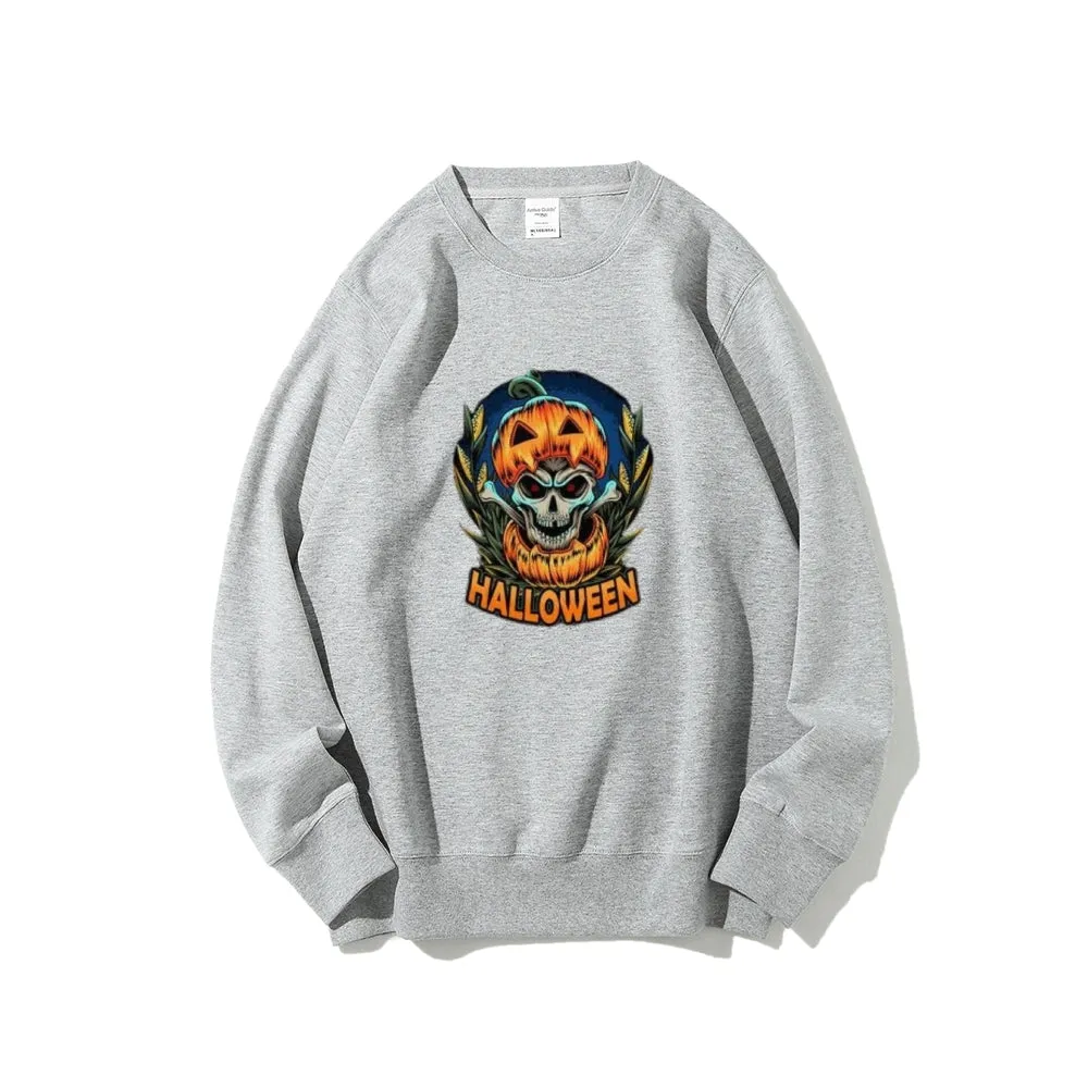 Mens Halloween Pumpkin Head Graphic Sweatshirts